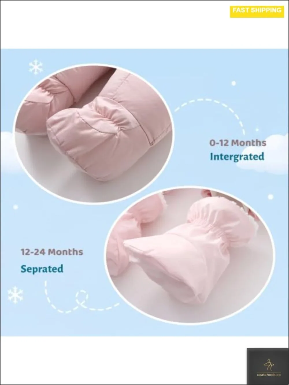 Baby Snowsuit Down Jacket Hooded Romper Puffer Padded Jumpsuit Infant Winter